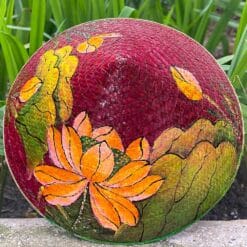 Nón cỏ bàng đỏ họa tiết Sen vàng