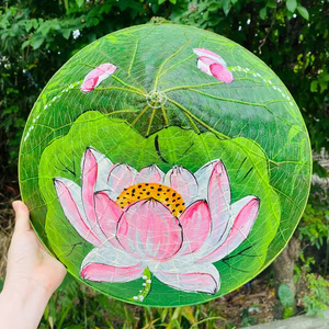 Nón lá sen Huế họa tiết sen hồng – Mẫu 02