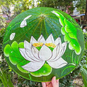 Nón lá sen Huế họa tiết sen trắng – Mẫu 01