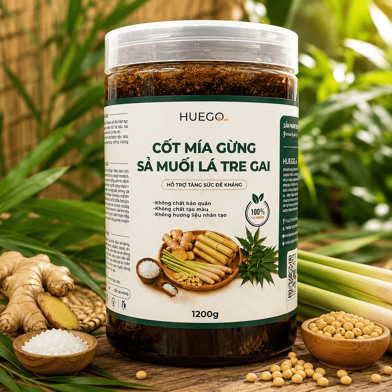Cốt sả gừng mía muối lá tre gai