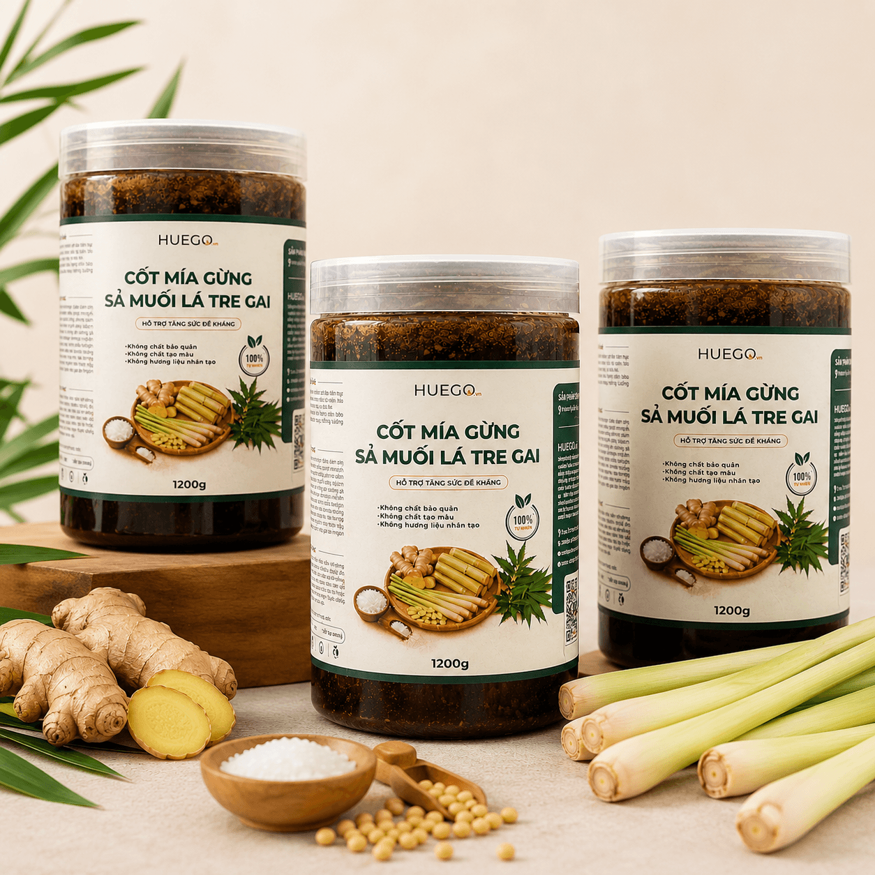 Cốt sả gừng mía muối lá tre gai