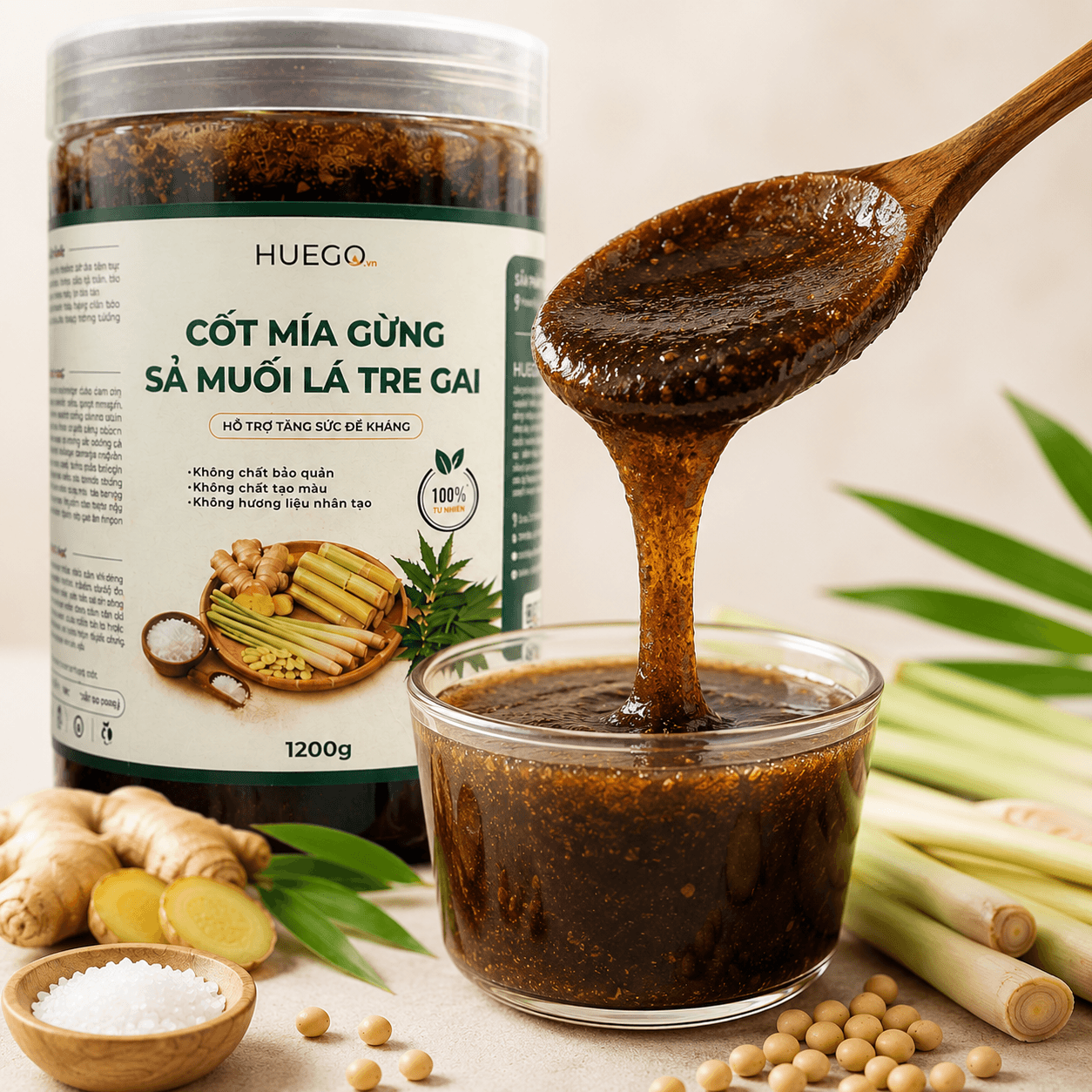 Cốt sả gừng mía muối lá tre gai