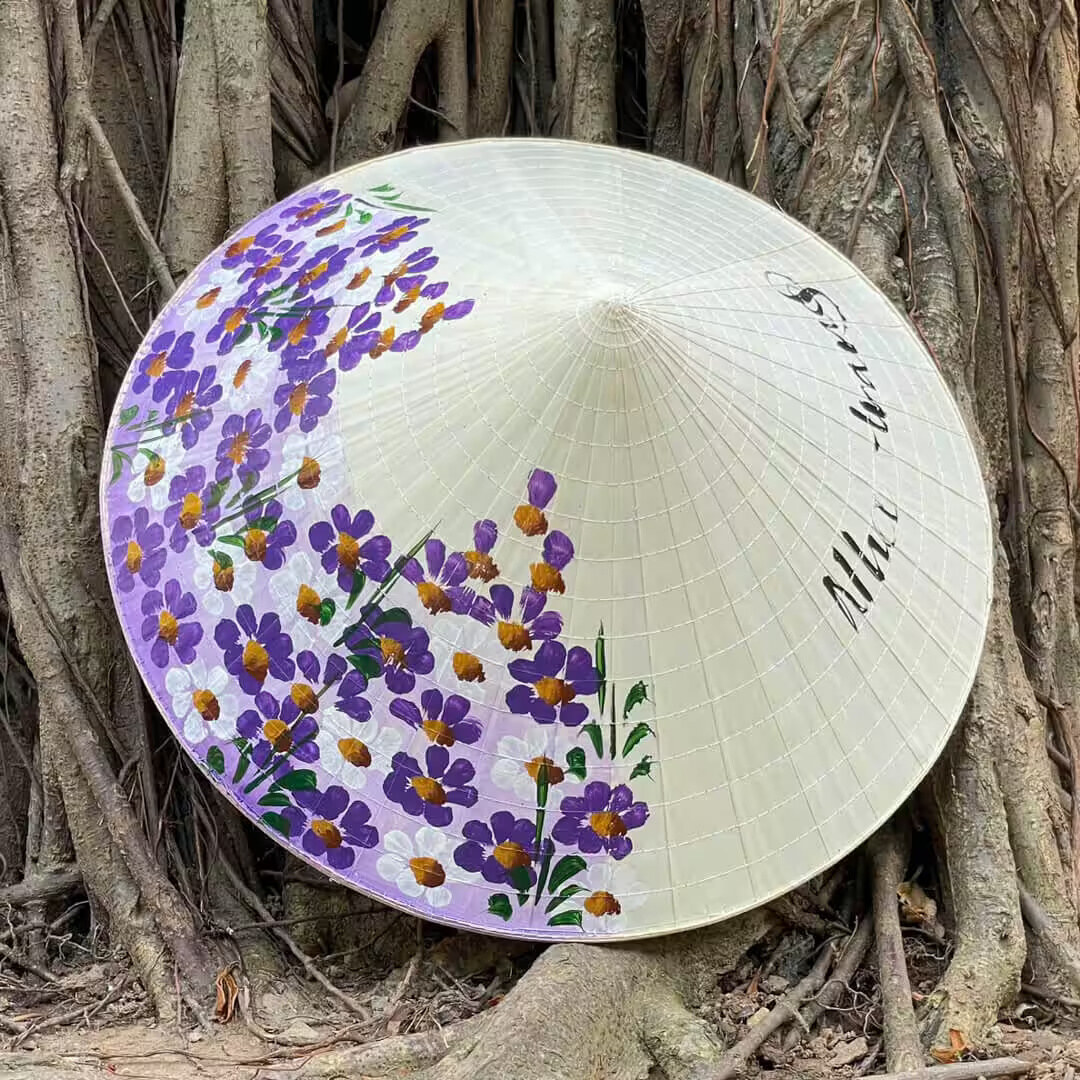 Nón lá Huế họa tiết hoa mười giờ vẽ tay